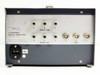 Kistler 5805 rear panel full view showing nine BNC connectors arranged in Output High, Output Low, and Input rows for channels 1–3, and 110V IEC inlet