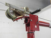 Thern 5122 boom head detail – winch assembly and boom mount bracket with red column connection point