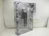 Exair 110018SS air knife housing – right side view showing internal pneumatic cylinder, large circular metal disc, and internal components through clear acrylic panels