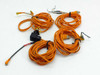 Lumberg ASB2 M12 industrial automation cables lot of 4 with orange jacket and damaged connectors — overview