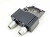 Binocular microscope head block showing top swivel ring mount and dual eyepiece ports — rear-left angled view