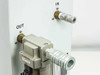 SMC IDF3C rear OUT and IN port detail with AFM4000 mist separator on outlet and quick-connect fitting on inlet