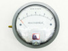 Dwyer 2008 Magnehelic gauge front face-on view showing full 0-8 inch water column scale and red pointer at zero