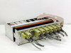 First Light Technology I/O chassis rear view showing multiple multi-pin circular connectors and outgoing cables