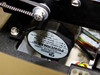 Close-up of Pacific Scientific Powermax II bipolar stepper motor label inside PWS P5NMS drive assembly