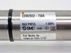 SMC CDM2L32-750A-C73C label showing base model CDM2B32-750A, full model number, and 1.0 MPa max pressure rating