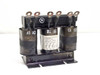 Transformer Engineering TEC-180A three-phase 250uH inductor front view showing three wound cores with A1 A2 B1 B2 C1 C2 ring-lug terminals and label