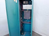 Interior view of Thermotron Console controller cabinet with open door showing internal wiring, relays, and terminal blocks
