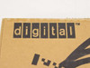 Digital Equipment Corporation logo on original brown cardboard box — 'digital' trademark block lettering