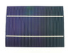 Single Solopower SP3 CIGS flexible solar cell close-up showing full 5x3.75 inch photovoltaic surface with fine vertical conductor grid lines
