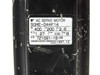Yaskawa SGME-04AF14 rating plate showing 400W, 200V, 2.6A, 1.27Nm, 3000RPM, Ins B, SN 7Z1091-15-29, manufactured Japan 1997