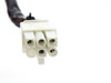 6-pin Molex-style connector on motor cable — closeup showing white housing and pin sockets