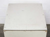 Top panel of custom water filtration enclosure showing painted steel surface with minor scuffs and corner wear