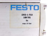 Festo DRD-1-F03 189781 actuator label closeup showing model number, part number 189781, S4 duty, and max 10 bar rating