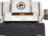 SMC NAR2500-N02BG-4-X34US40 model label close-up showing SMC logo and full part number on regulator body