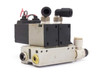 SMC VK332-5G-01 solenoid valve manifold – rear-left angled view showing aluminum manifold base and push-in tube fittings