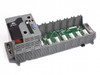 ICP DAS XPAC XP-8741 embedded industrial PC shown from front-left angle with 7-slot I/O backplane open and CPU module attached