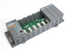 ICP DAS I-8KE8-G Embedded Ethernet I/O Unit PLC with B884 8-slot backplane – front-left view showing controller unit and installed I/O modules