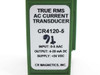 CR Magnetics CR4120-5 – close-up of front label showing True RMS AC Current Transducer, input 0-5A, output 4-20mA DC, supply +24VDC