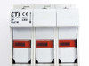 ETI VLC10 label detail showing 3P, 690V, max 3W, LED markings and CE mark