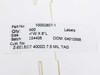 Zebra 10002807-1 label core showing part number, size 4"W x 8"L, 600 labels, Z-Select 4000D 7.5 MIL TAG, batch 224435, DOM 04012008