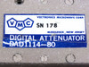 Vectronics Microwave VMC DAD1114-80 Digital Attenuator – closeup of VMC identification label showing model DAD1114-80 and serial number