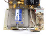 VMC Vectronics DAD1114-80 digital attenuator label close-up — blue VMC label on large module, SMA connectors visible, D-Sub connector at bottom, Teledyne module alongside