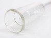 Kimax glass chromatography column close-up of open reservoir end — 20mm diameter x 60mm tall cylindrical reservoir with narrow stem