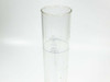 Close-up of chipped ground glass stopper on a small laboratory vial — damage detail