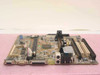 Compaq 381338-001 Slot 1 system board top view showing PCI and ISA expansion slots, I/O ports, and CPU slot