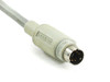Apple M2980 ADB keyboard connector close-up showing Mini-DIN 4-pin plug with part number 591-0078 visible on housing