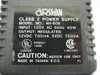 Arstan AH-606 label showing Class 2 Power Supply, 120V AC 60Hz 40W input, regulated 12VDC 700mA and 5VDC 750mA output, UL and CSA markings, Made in Taiwan