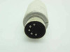 PS/2 Female to AT Male Keyboard Stub Adapter — straight-on view of 5-pin DIN AT male connector face