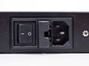 Black Box MX330A-D rear panel close-up showing rocker power switch and IEC C14 power inlet
