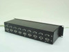 Black Box SR-3020-Q rear panel showing multiple DB9, PS/2 Mini-DIN, DIN, and DB15 connectors for P1–P5 and Common ports