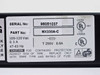 Black Box MX330A-C rating plate close-up showing Part No. MX330A-C, Serial No. 96051037, 100-120 VAC 0.3A 47-63 Hz, UL and GS certifications