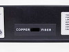 Black Box MX330A-C rear panel close-up showing Copper/Fiber output selector label area on the chassis