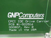 GNP Computers label close-up showing CPCI IDE Drive Carrier, PCB #1-502516, 000807 Rev B, Made in the USA