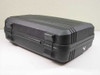 Unbranded hard shell carry case closed side view showing latches and hinge detail