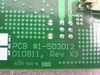 GNP Computers NODE2U Alarm Card PCB label showing PCB #1-503012, 010811, Rev X3, Rc2A 94V-0 markings