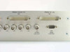 Tektronix IGS-1614-60 front panel close-up – right section showing D-Sub connectors P80 and P90 labeled FROM VX4287 P4 and FROM VP J16, BNC connectors J11–J15, J18 VX4287 EQU OUT, and DB9 P30 FROM P-MATRIX