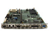 IBM 96G2681 System Board – angled rear view showing I/O bracket with parallel, serial, PS/2, VGA, and additional port connectors