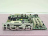 ASUS CUSL-LE PGA370 MicroATX motherboard front view showing I/O panel with PS/2, USB, serial, parallel, LAN, and audio ports