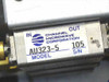 Channel Microwave Corporation AU323-5 model label closeup showing model number and serial number 105