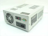 Tecnetics CP71180-02 – rear panel showing cooling fan, red rocker switch, DB9 serial port, power switch, and IEC AC inlet