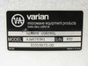 Varian VJW6769H1 label close-up showing model VJW6769H1, part number 01014870-00, serial number 497, Made in USA – Varian Microwave Equipment Products, Santa Clara CA