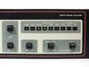 Varian VJW6769H1 front panel right section – HPA STATUS indicators (Panel Enbl/Dsbl, Heater Time Dly, Stby, Beam On, Sum Fault, RF PWR, RFL PWR), Alarm LEDs, Beam Off/Reset, High Voltage Control, and Beam On switches