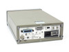 HP 37203A HP-IB Extender rear panel — HP-IB 24-pin connector, COAX BNC port, Master/Slave switch, fuse holder, IEC power inlet, Option 001 label, optical fibre Transmit and Receive ports, serial data rate switch
