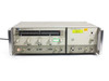 HP 8620C Sweep Oscillator close-up of front panel label reading '8620C SWEEP OSCILLATOR HEWLETT-PACKARD' with band selector and frequency scale