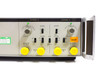 HP 5328A — right-side front panel showing Channel A and Channel B sections with Level, Slope, and Atten switches, Marker Output BNCs, Input A/B yellow BNC connectors, and Galaxy asset sticker